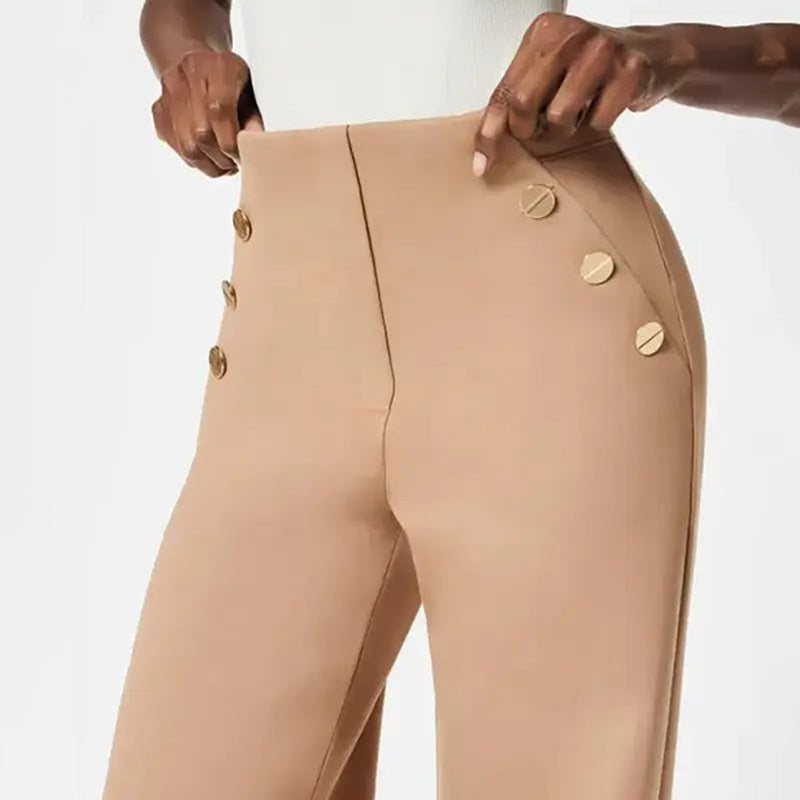🥰 Pantalones anchos de cintura alta y elásticos de talla grande para mujer