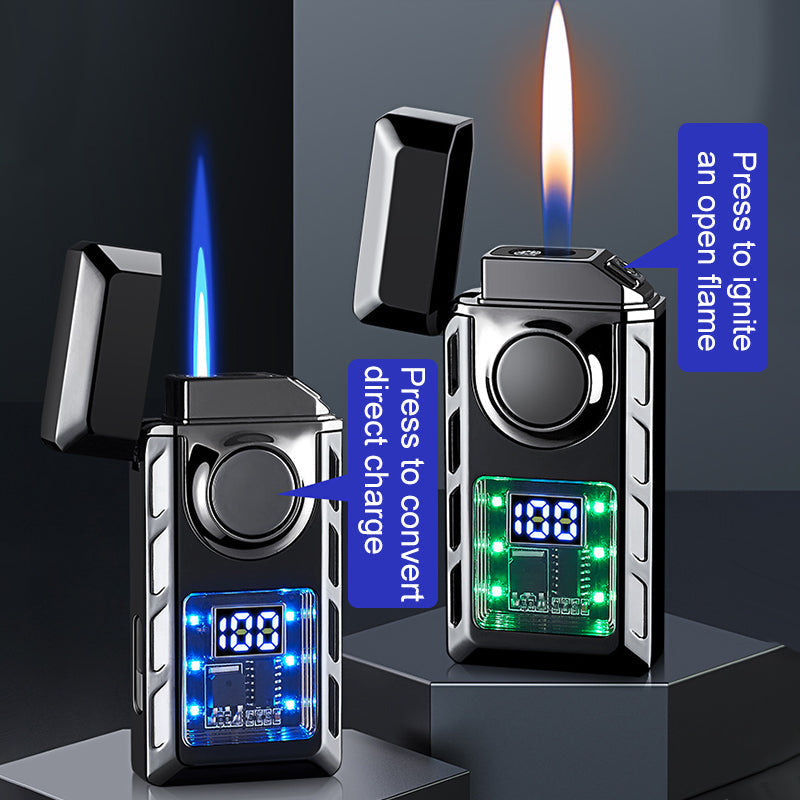 🔥2025 Neue Produktauflistung - Multifunktionales Doppelflammen-Feuerzeug mit farbigen Lichtern