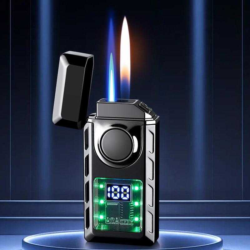 🔥2025 Neue Produktauflistung - Multifunktionales Doppelflammen-Feuerzeug mit farbigen Lichtern