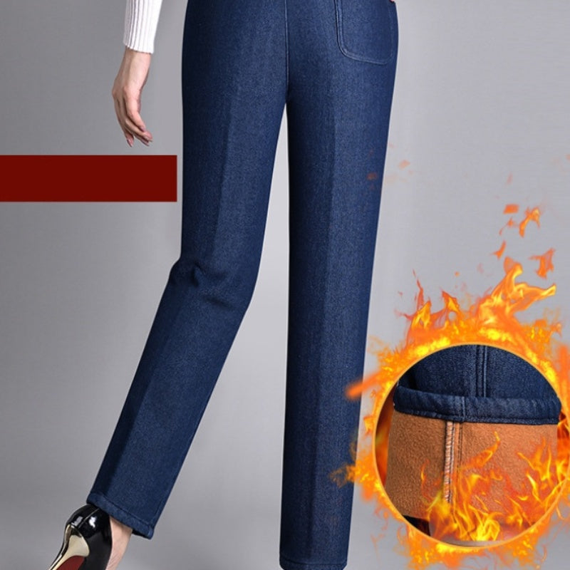🎁 Begrenzte Zeit 49% RABATT ⏳ Damen Jeans mit Seitentaschen und Vollgummibund