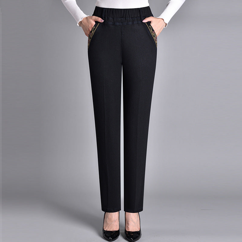 🎁 Begrenzte Zeit 49% RABATT ⏳ Damen Jeans mit Seitentaschen und Vollgummibund
