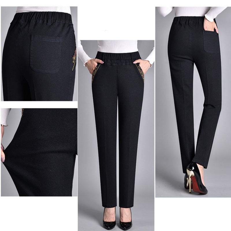 🎁 Begrenzte Zeit 49% RABATT ⏳ Damen Jeans mit Seitentaschen und Vollgummibund