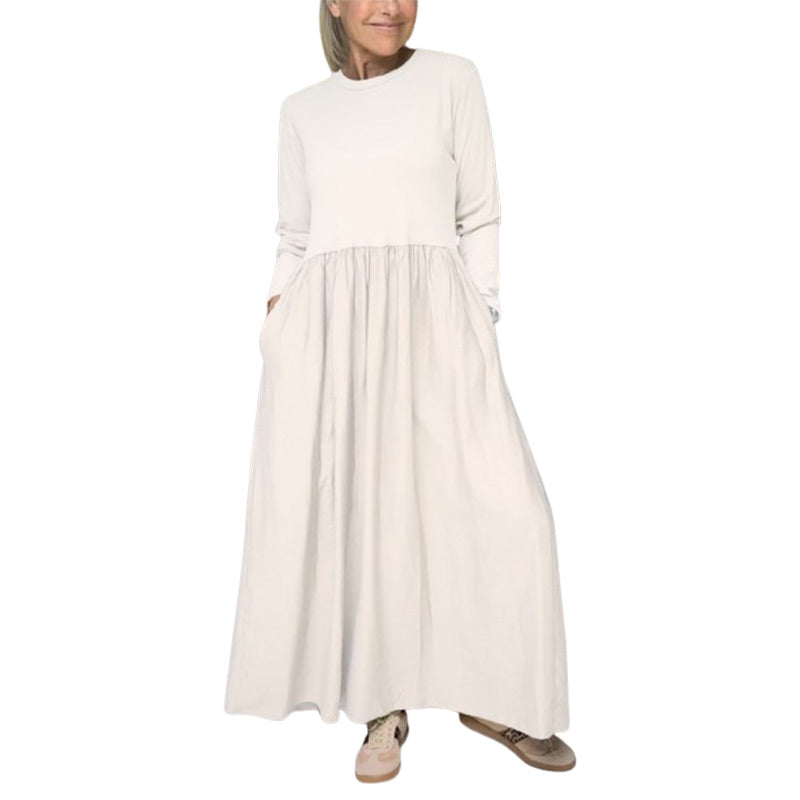 Vestido de punto midi que fluye con mangas largas