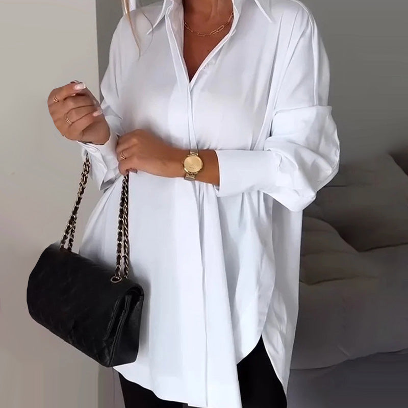 ✨¿Qué me pongo mañana?👚Camisa casual de mujer con abertura lateral