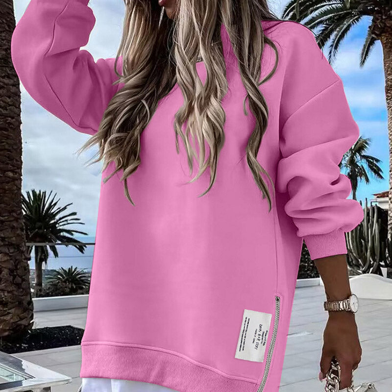 Séter de manga larga con la ranura con cremallera Vestido de sudadera informal
