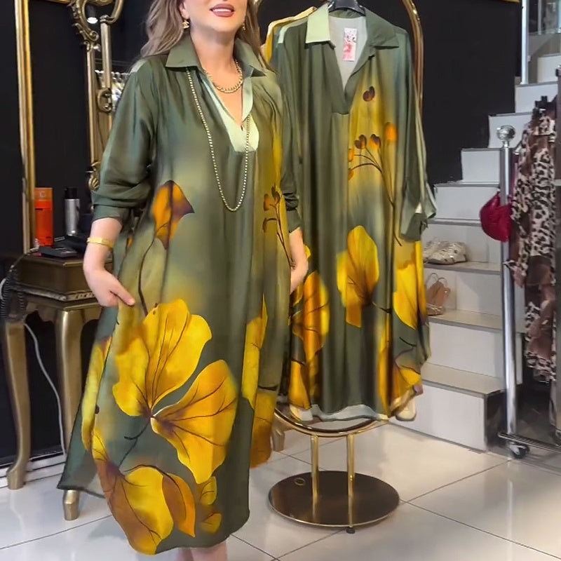 🍁Herbst-Neuankünfte 50% RABATT💃Trendiges, bedrucktes Kleid mit Farbverlauf