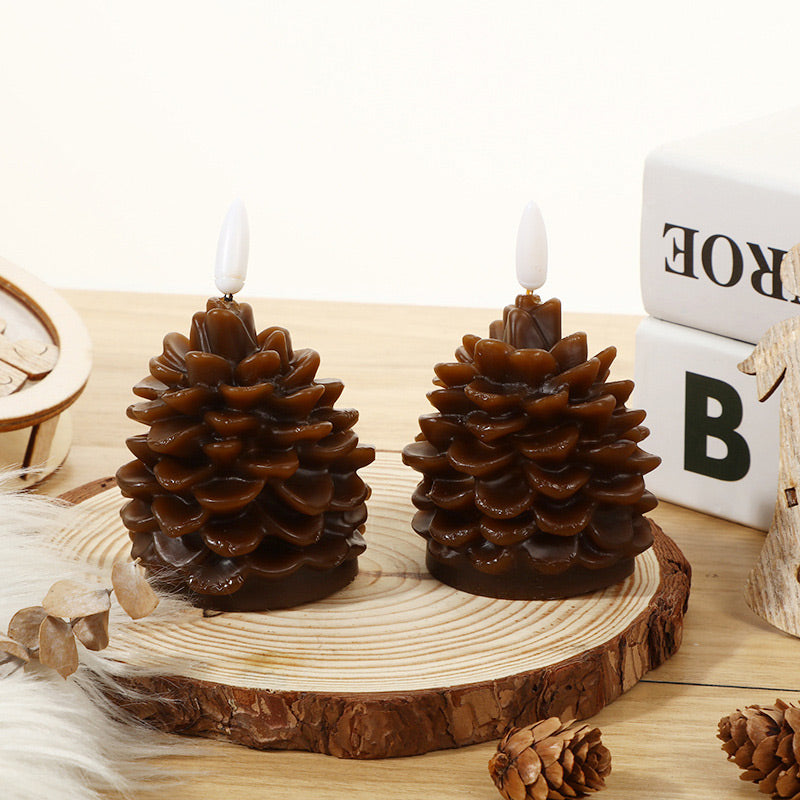 🎉 Flammenlose LED-Tannenzapfenkerzen für stimmungsvolle Deko das ganze Jahr über! 🌲💡