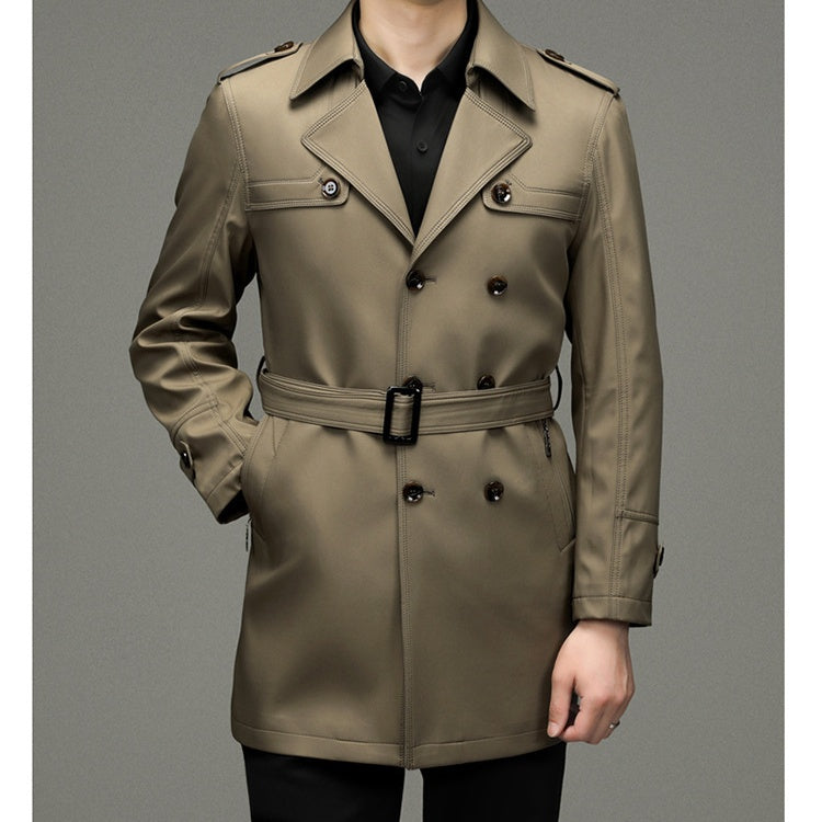 🎁2025 neue britische Stil Herren Zweireiher Trenchcoat Jacke💖