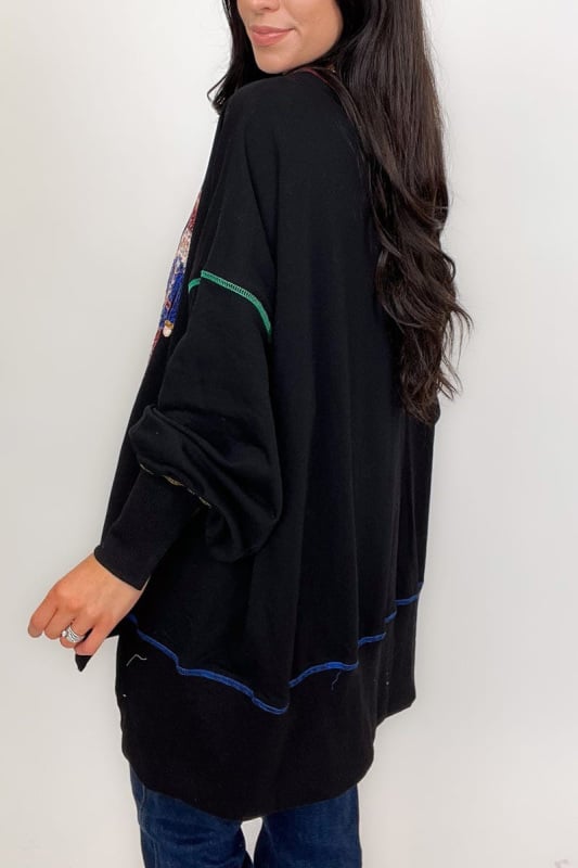 🔥Black Friday Sale🔥Christmas sequin print crew neck long sleeve sweatshirt