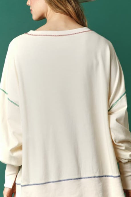🔥Black Friday Sale🔥Christmas sequin print crew neck long sleeve sweatshirt