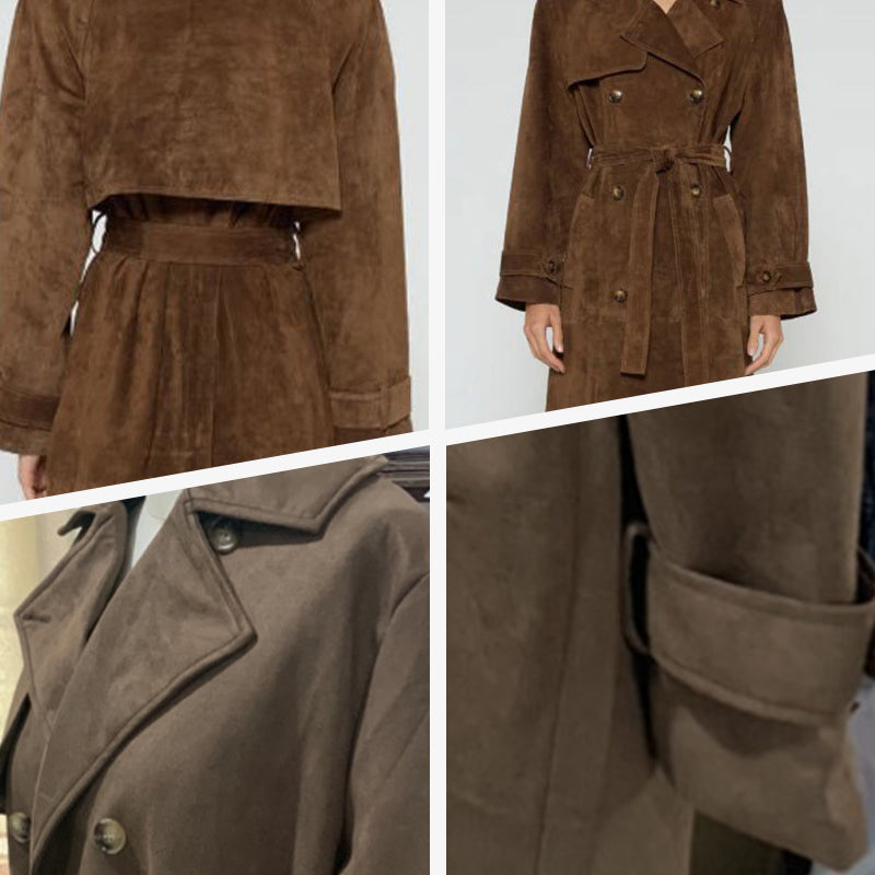 ✈️Kostenloser Versand: Warmer und bequemer langer Mantel mit Taillenbindung für Damen
