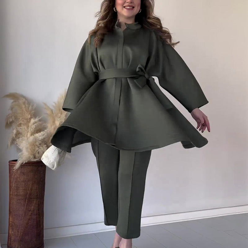 🎀Neu eingetroffen 50% RABATT💃Elegantes festes Oberteil und zweiteilige Hose für Damen