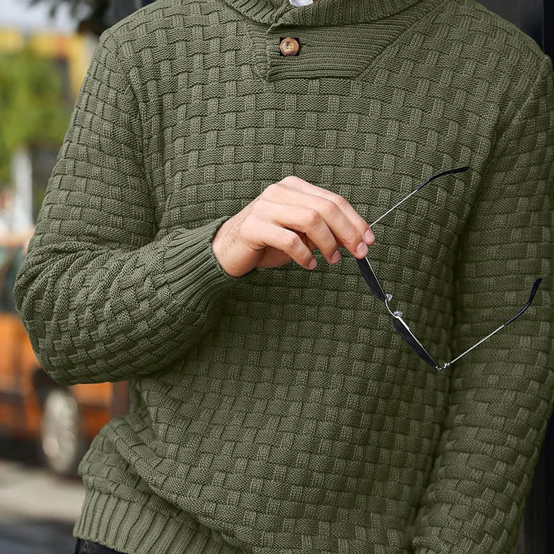 💜 LETZTER TAG DER AKTION – 50 % RABATT 💜Herren Pullover mit strukturiertem Stehkragen