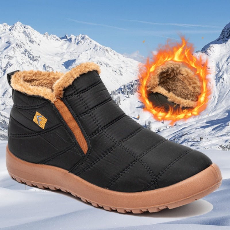 Warme dicke Winterstiefel für Damen mit Kunstfellfutter
