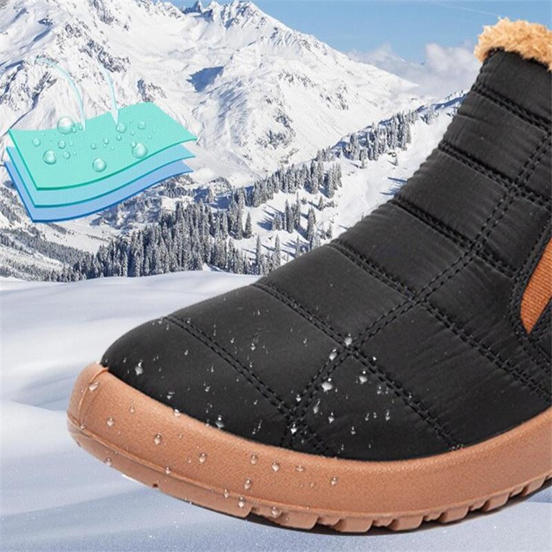 Warme dicke Winterstiefel für Damen mit Kunstfellfutter