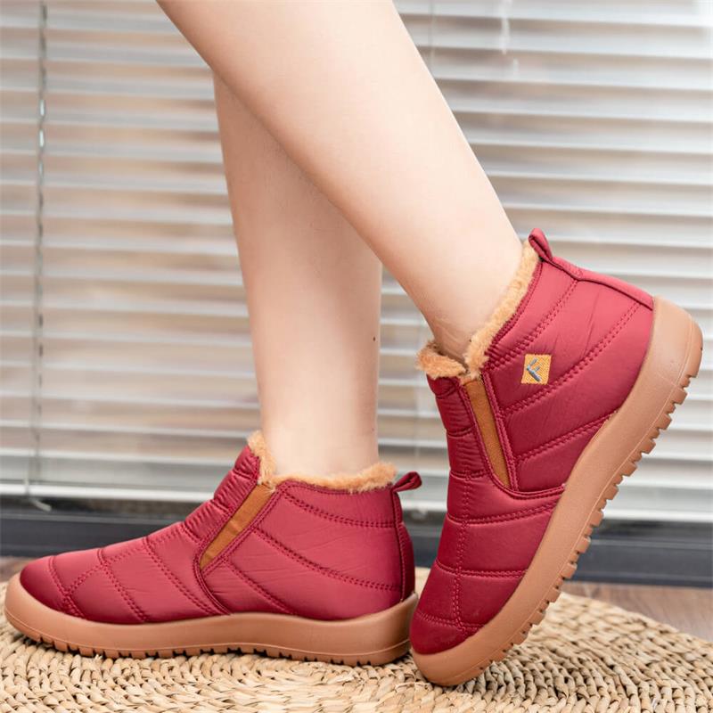 Warme dicke Winterstiefel für Damen mit Kunstfellfutter