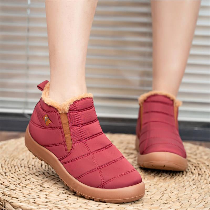 Warme dicke Winterstiefel für Damen mit Kunstfellfutter