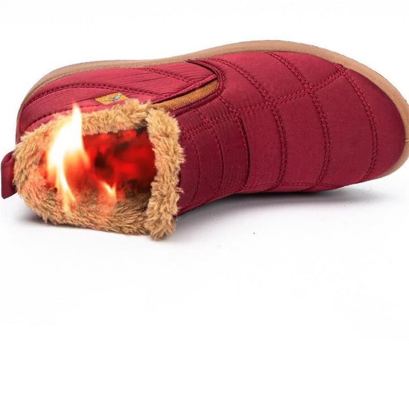 Warme dicke Winterstiefel für Damen mit Kunstfellfutter