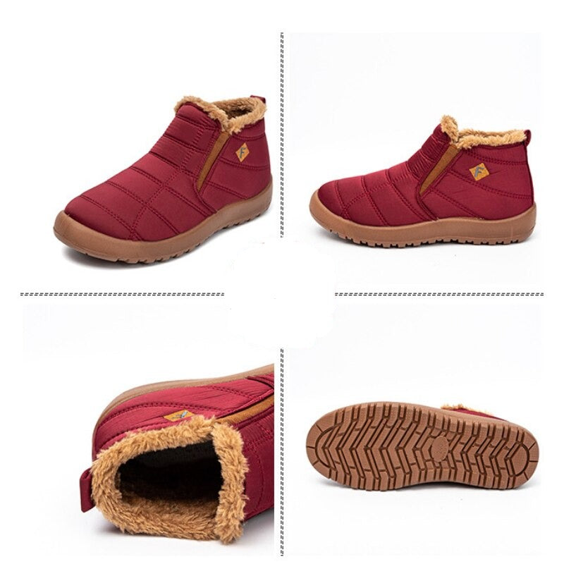 Warme dicke Winterstiefel für Damen mit Kunstfellfutter