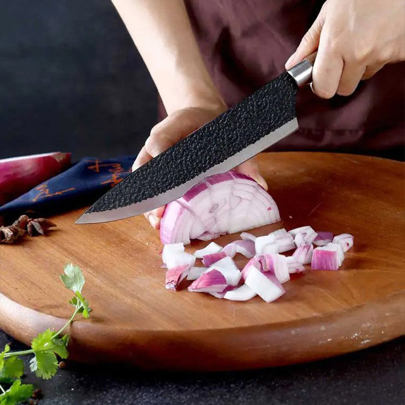 Juego de cuchillos de cocina profesional hecho de acero inoxidable