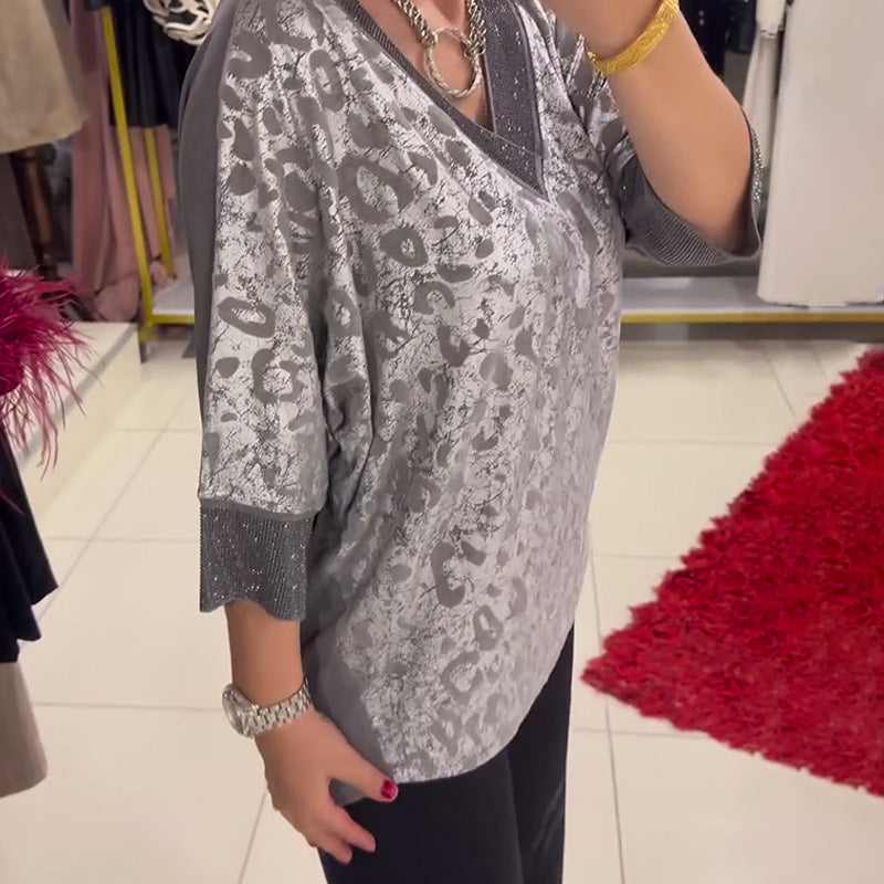 Stilvolle Damenbluse mit V-Ausschnitt