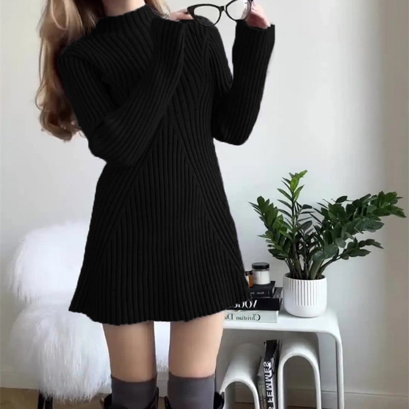 Mini vestido de línea A para mujeres de costilla