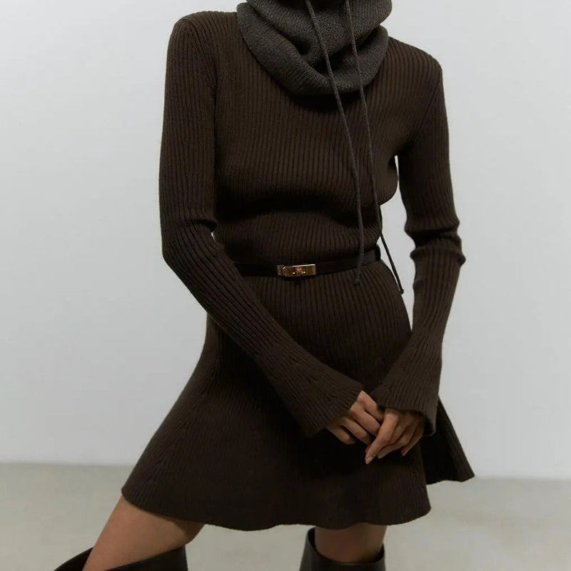 Mini vestido de línea A para mujeres de costilla