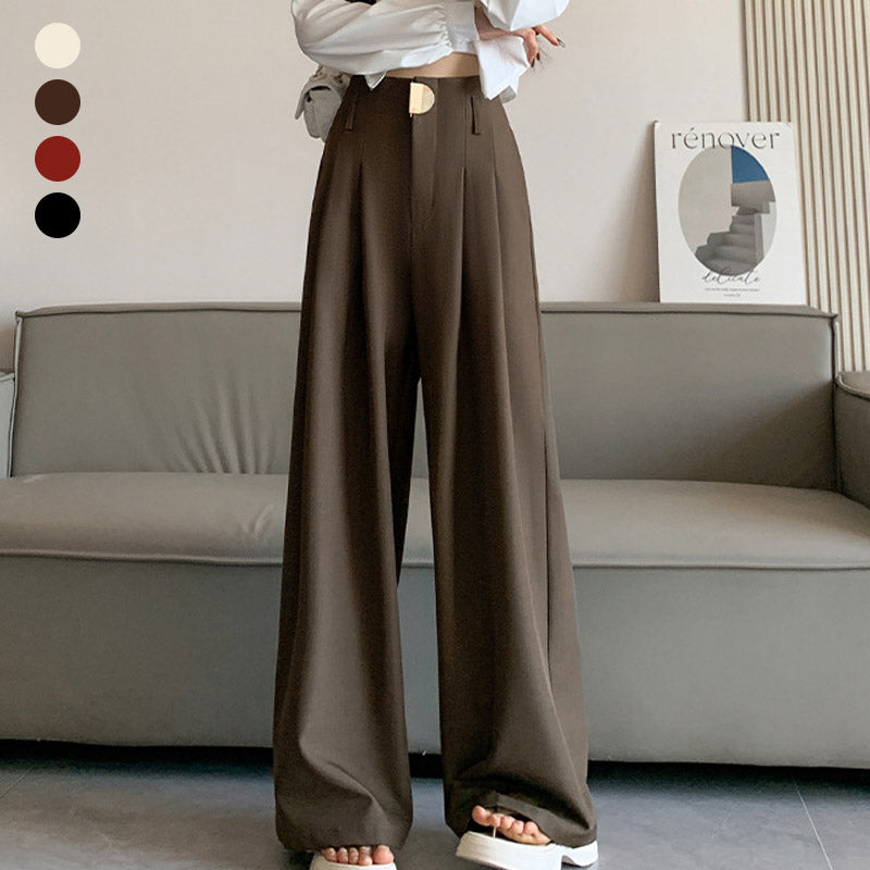 🔥Nuevos lanzamientos en preventa 2025🍃Pantalones de traje de pierna ancha y cintura alta para mujer