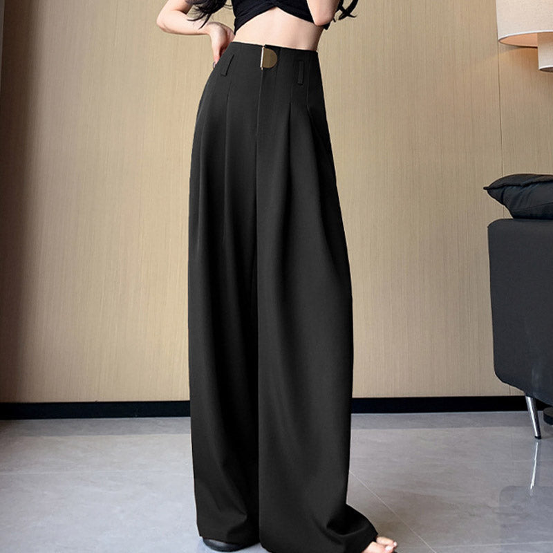 🔥Nuevos lanzamientos en preventa 2025🍃Pantalones de traje de pierna ancha y cintura alta para mujer