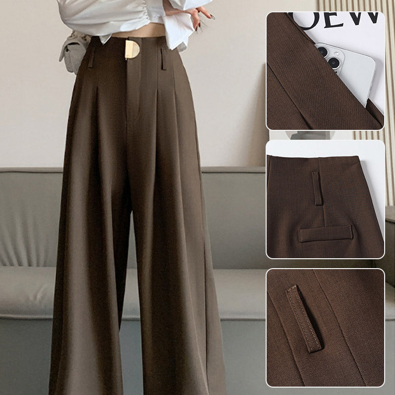 🔥Nuevos lanzamientos en preventa 2025🍃Pantalones de traje de pierna ancha y cintura alta para mujer