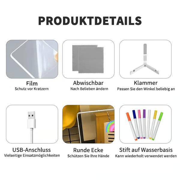 🎄Weihnachtsaktion 🎁Kreatives wiederbeschreibbares Acryl-LED-Nachrichtenschild