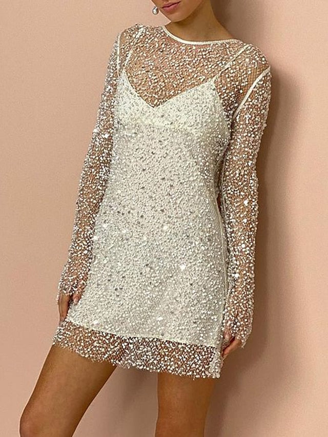 💃Vestido sexy de lentejuelas de dos piezas para mujer