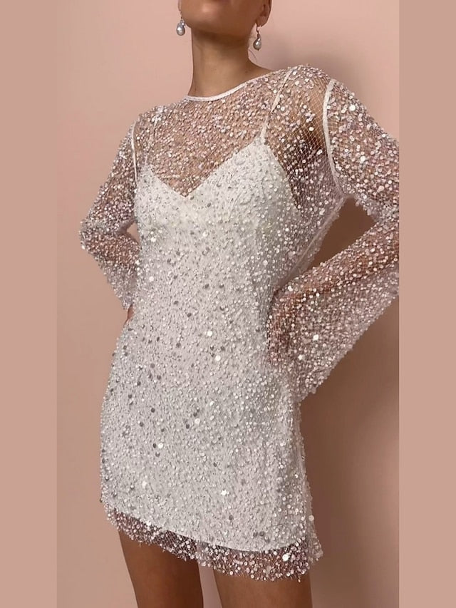 💃Vestido sexy de lentejuelas de dos piezas para mujer