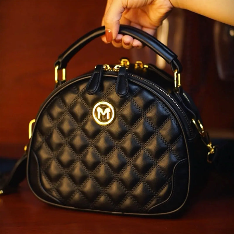 Bolsa cruzada de mujeres con mango y patrón de diamantes