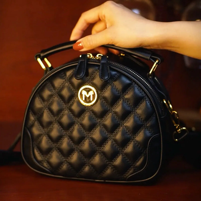 Bolsa cruzada de mujeres con mango y patrón de diamantes