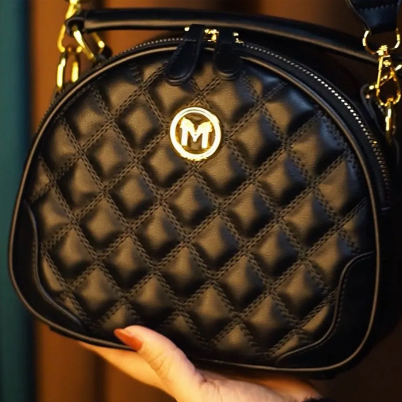 Bolsa cruzada de mujeres con mango y patrón de diamantes