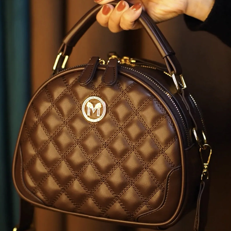 Bolsa cruzada de mujeres con mango y patrón de diamantes