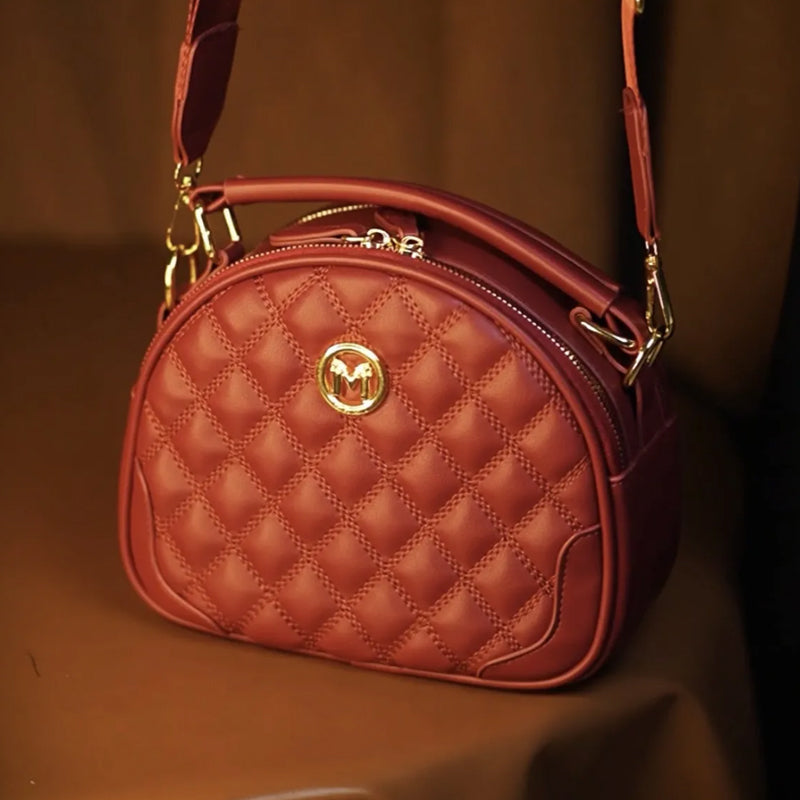 Bolsa cruzada de mujeres con mango y patrón de diamantes