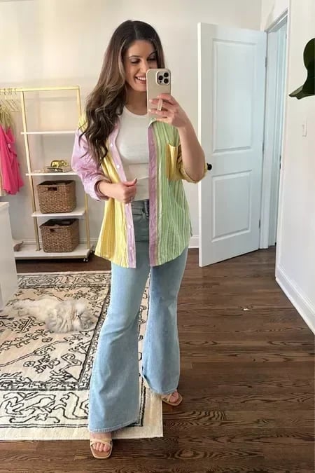 ⭐ Ropa de mujer 2025 ⭐ -30% de descuento + envío gratis🎊🎅 Pantalones acampanados elásticos de cintura ultraalta