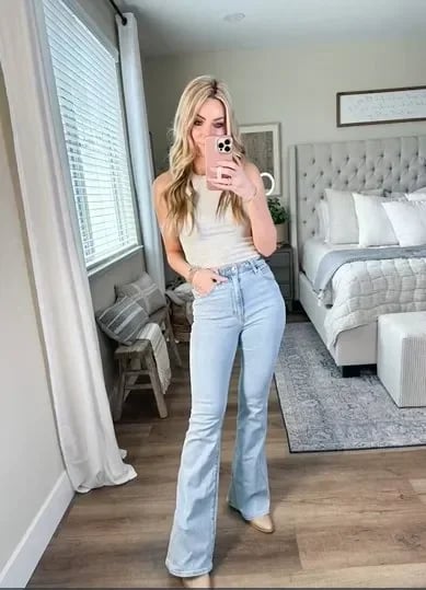 ⭐ Ropa de mujer 2025 ⭐ -30% de descuento + envío gratis🎊🎅 Pantalones acampanados elásticos de cintura ultraalta