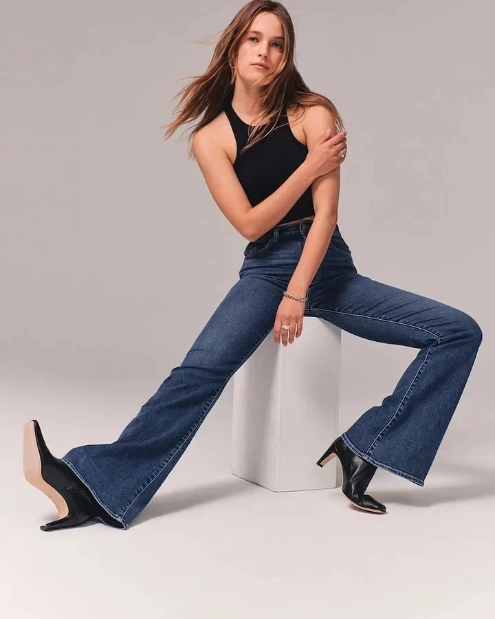 ⭐ Ropa de mujer 2025 ⭐ -30% de descuento + envío gratis🎊🎅 Pantalones acampanados elásticos de cintura ultraalta