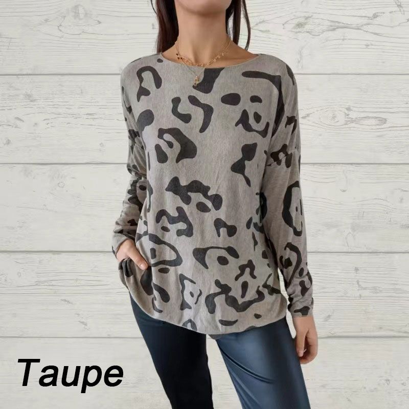 Camiseta de manga larga con patrones de animales italianos para mujeres