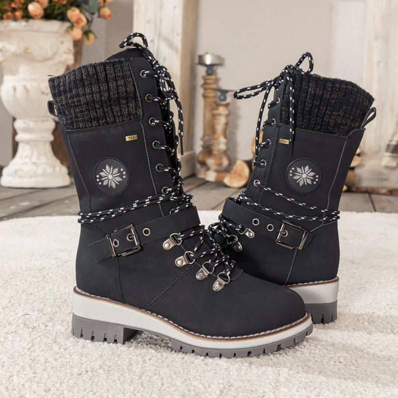 ❄️Winterschlussverkauf 77% RABATT🎁Wasserdichte Knie-Schneestiefel für Damen