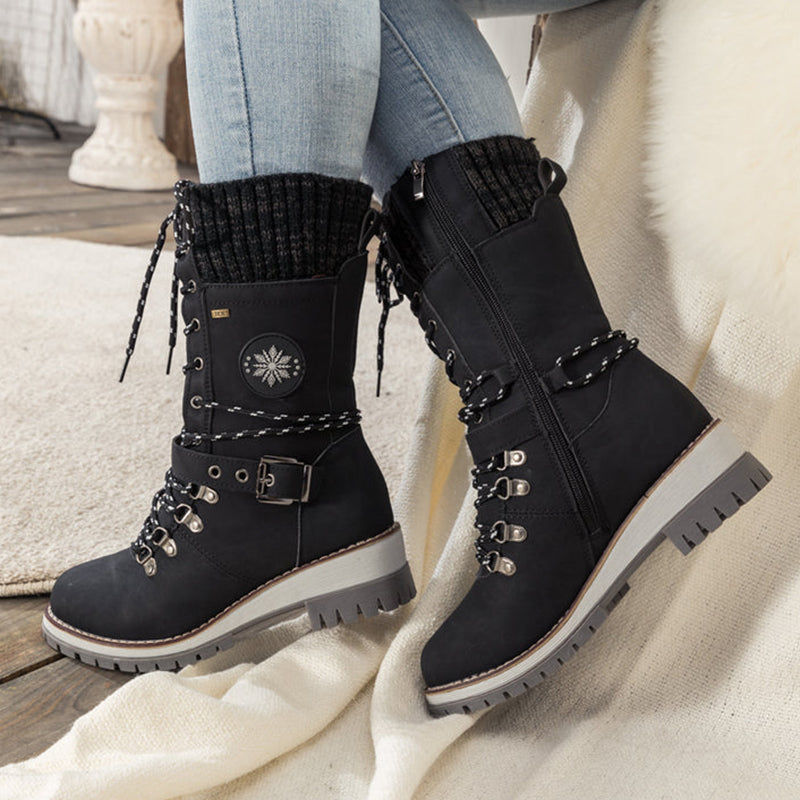 ❄️Winterschlussverkauf 77% RABATT🎁Wasserdichte Knie-Schneestiefel für Damen