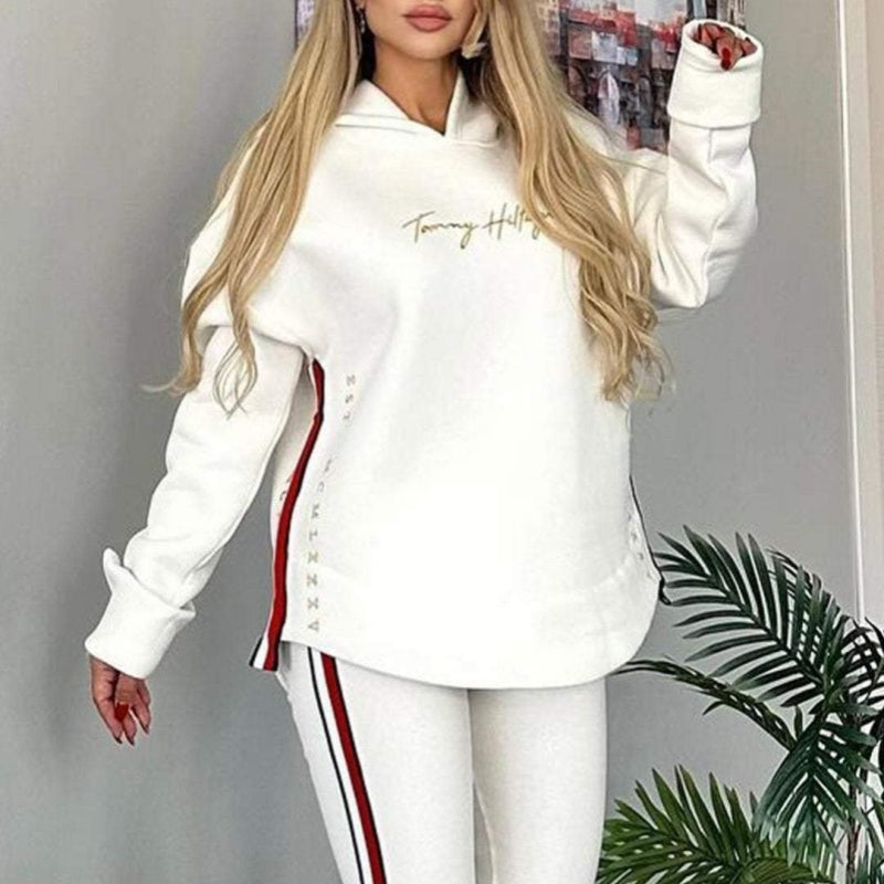 ❤️Räumungsverkauf Damen Hoodie und gestreifte Hose 2-teiliges Set