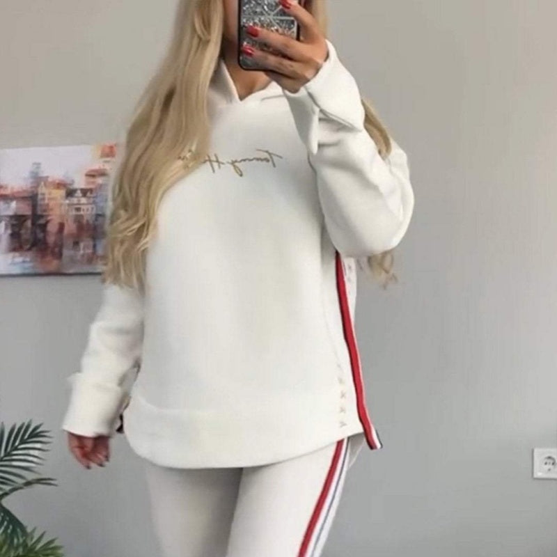 ❤️Räumungsverkauf Damen Hoodie und gestreifte Hose 2-teiliges Set