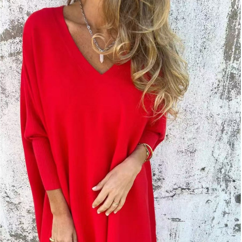 ❤️Räumungsverkauf❤️Langärmliges, gestricktes, lockeres V-Ausschnitt-Top für Damen