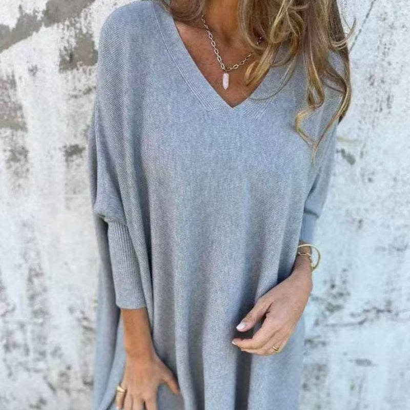 ❤️Räumungsverkauf❤️Langärmliges, gestricktes, lockeres V-Ausschnitt-Top für Damen