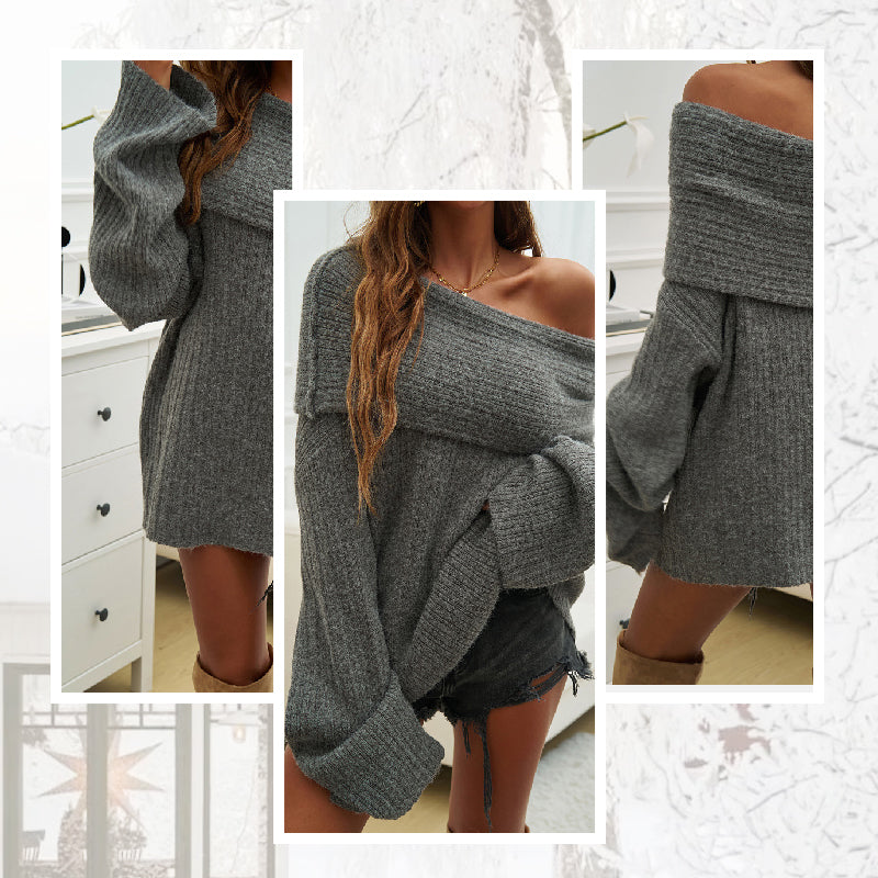 Suéter monocromático suelto de moda