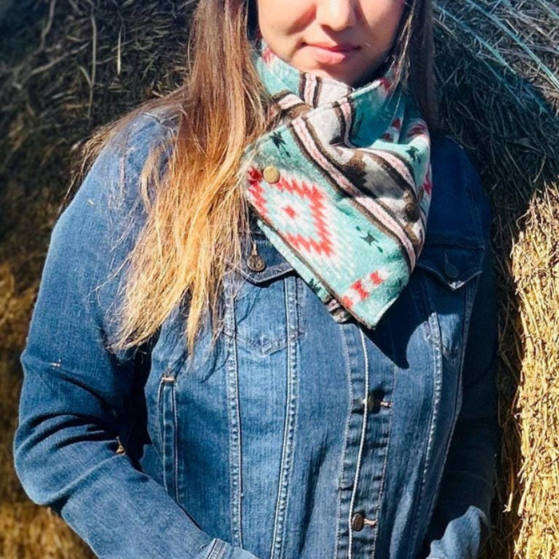 Bedruckter Damen-Schlauchschal mit Knopf